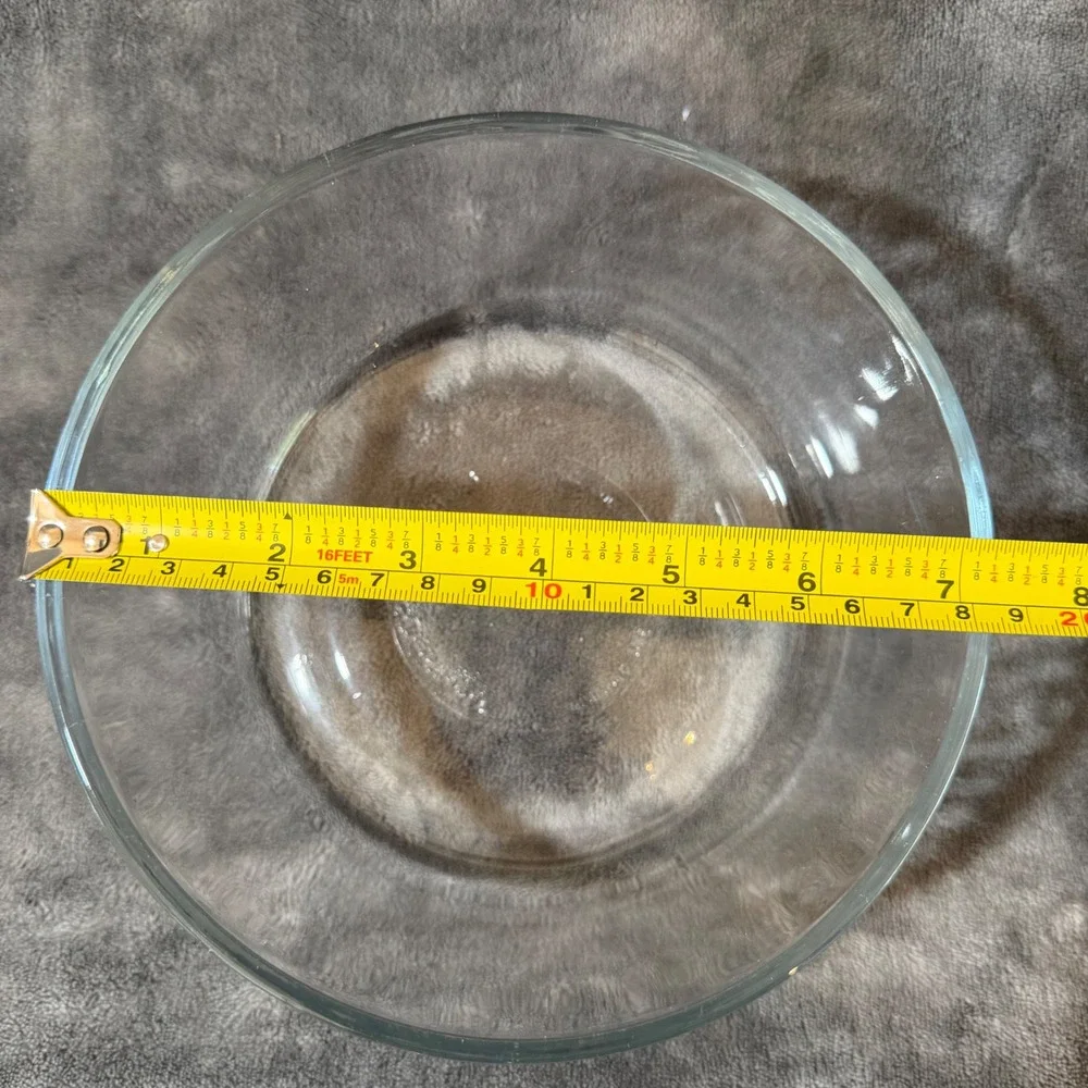 Anchor Hocking Clear Glass Mixing Bowls Set of 2 Microwave Oven Safe Made in USA